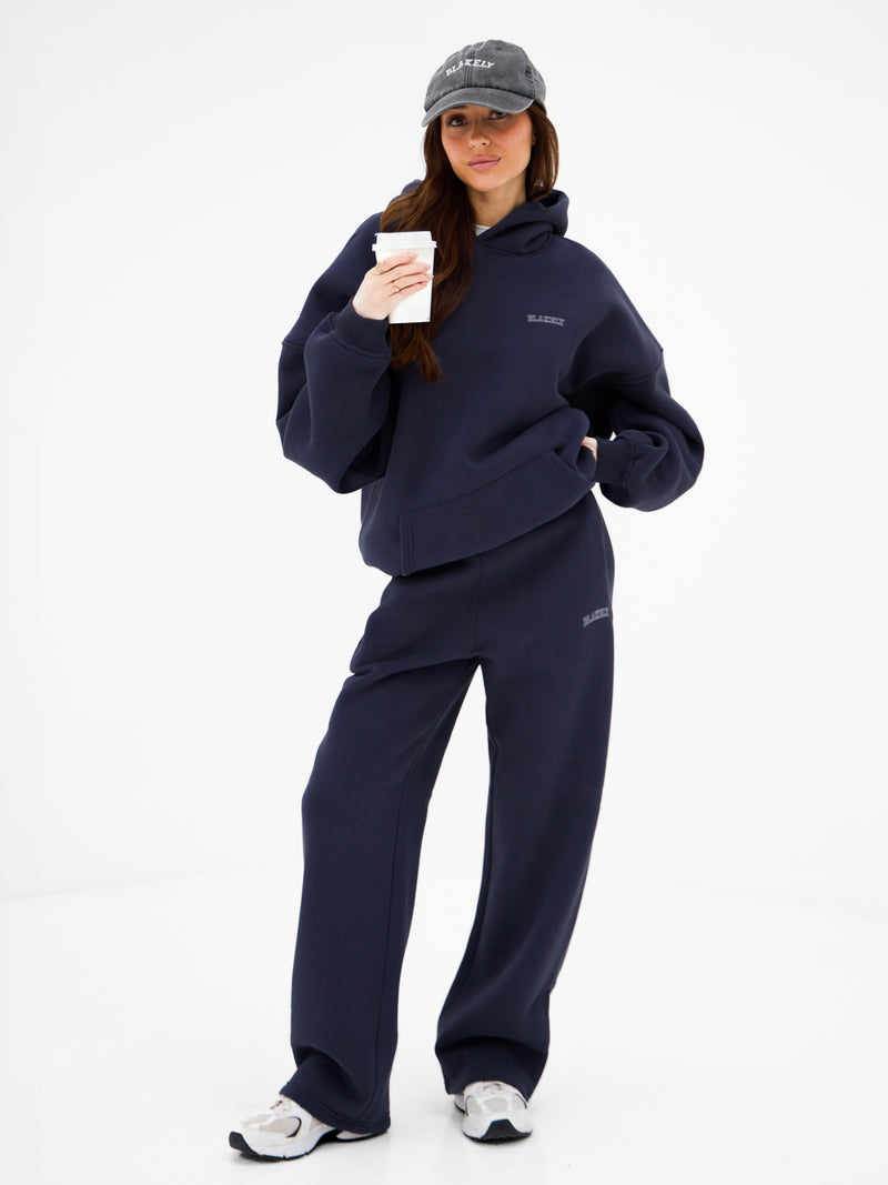 Outline Heritage Wide Leg Sweatpants - True Navy