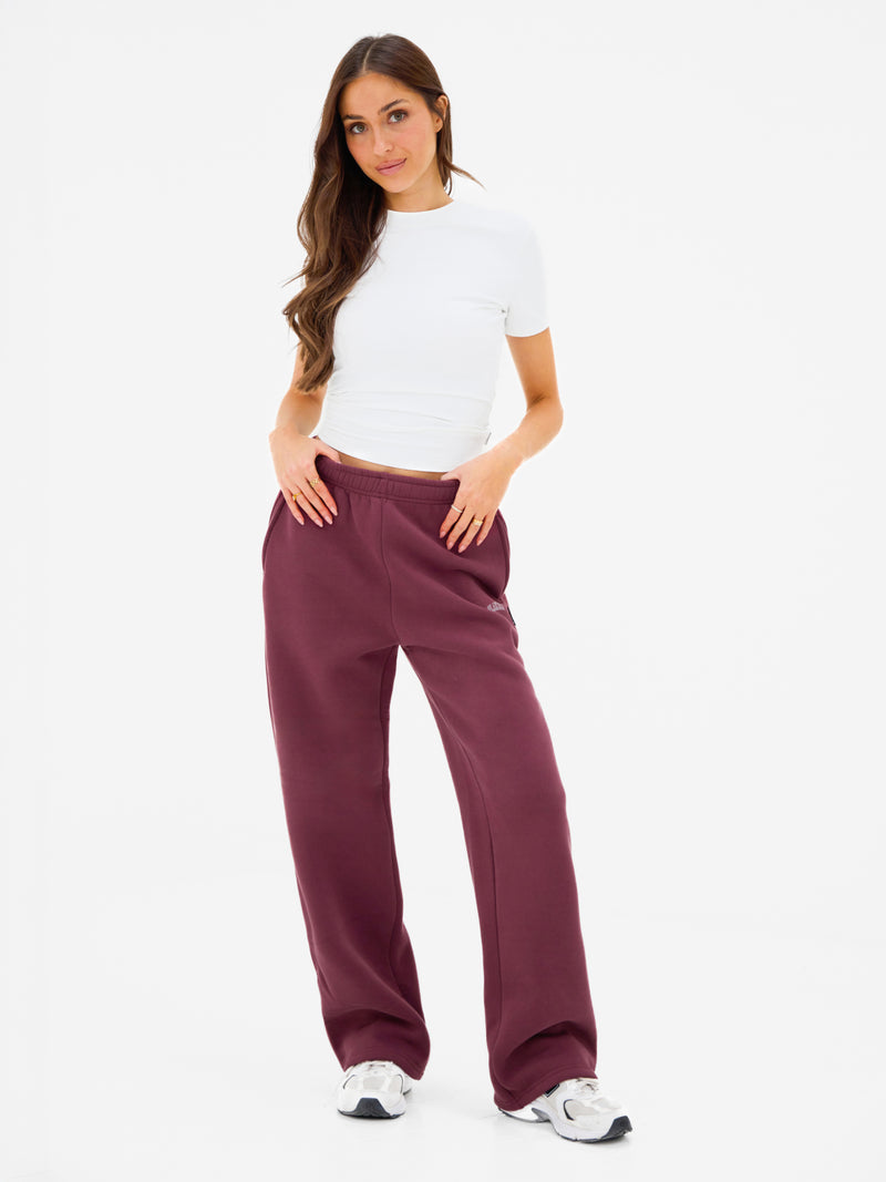 Outline Heritage Wide Leg Sweatpants - Old Burgundy