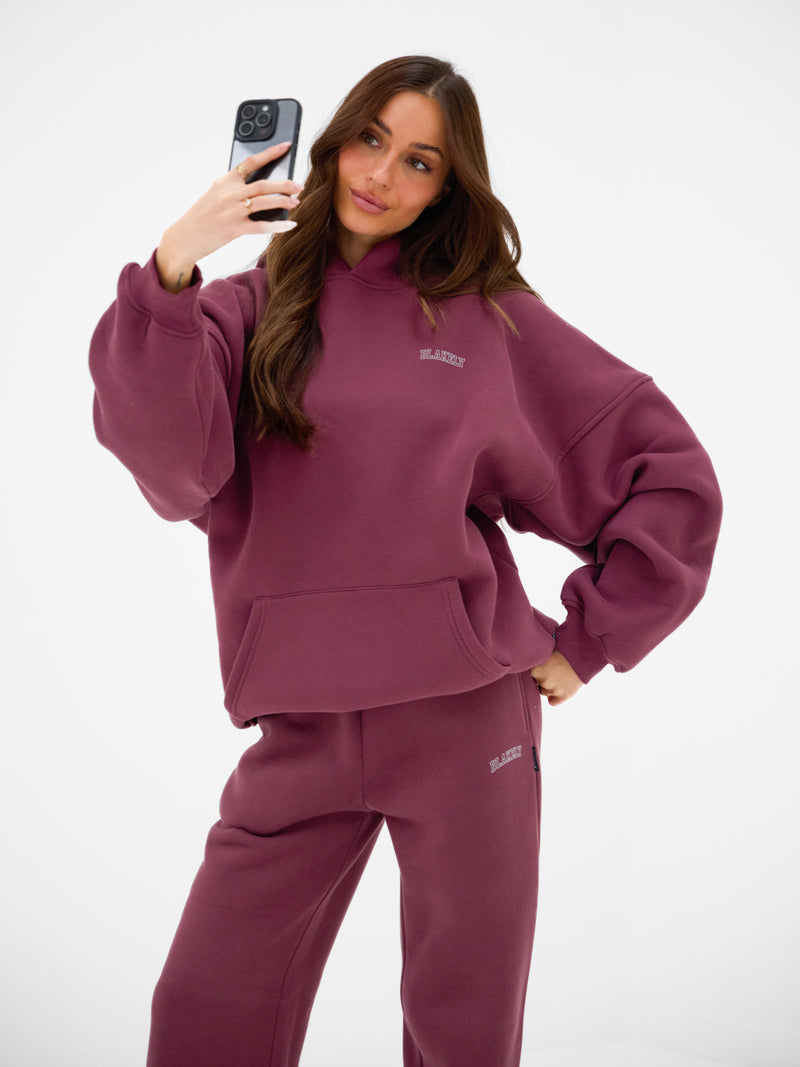 Outline Heritage Wide Leg Sweatpants - Old Burgundy