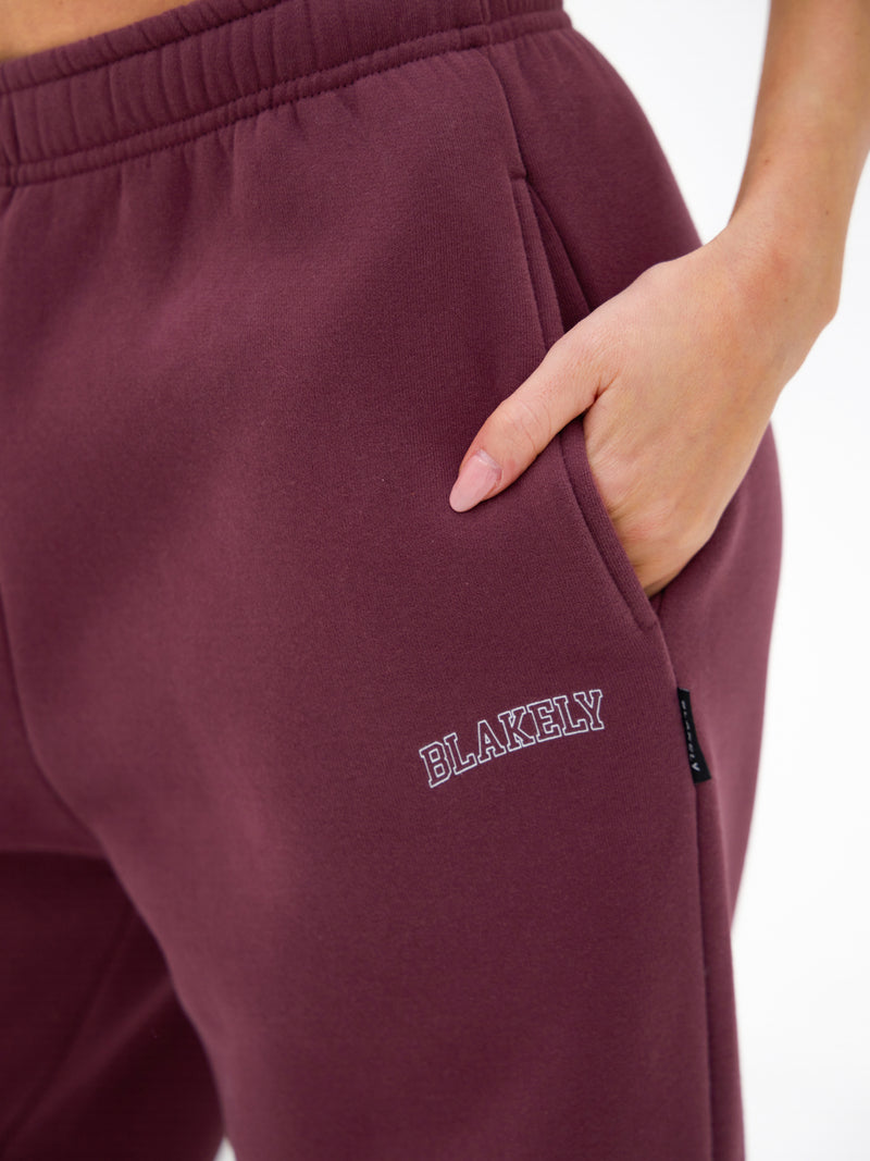 Outline Heritage Wide Leg Sweatpants - Old Burgundy