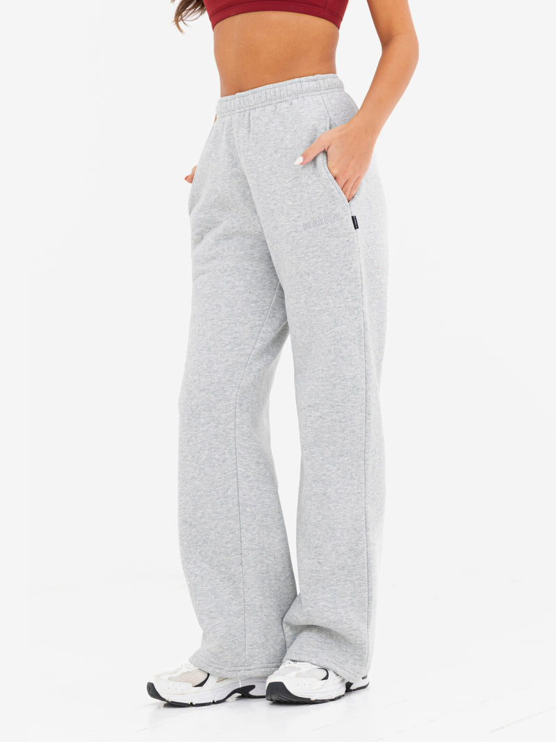 Kayla Wide Leg Sweatpants - Marl Grey