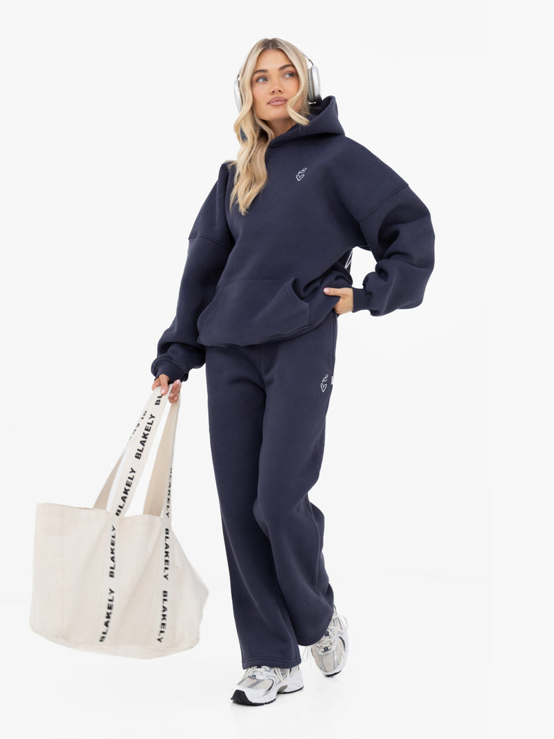 Esme Wide Leg Sweatpants - True Navy