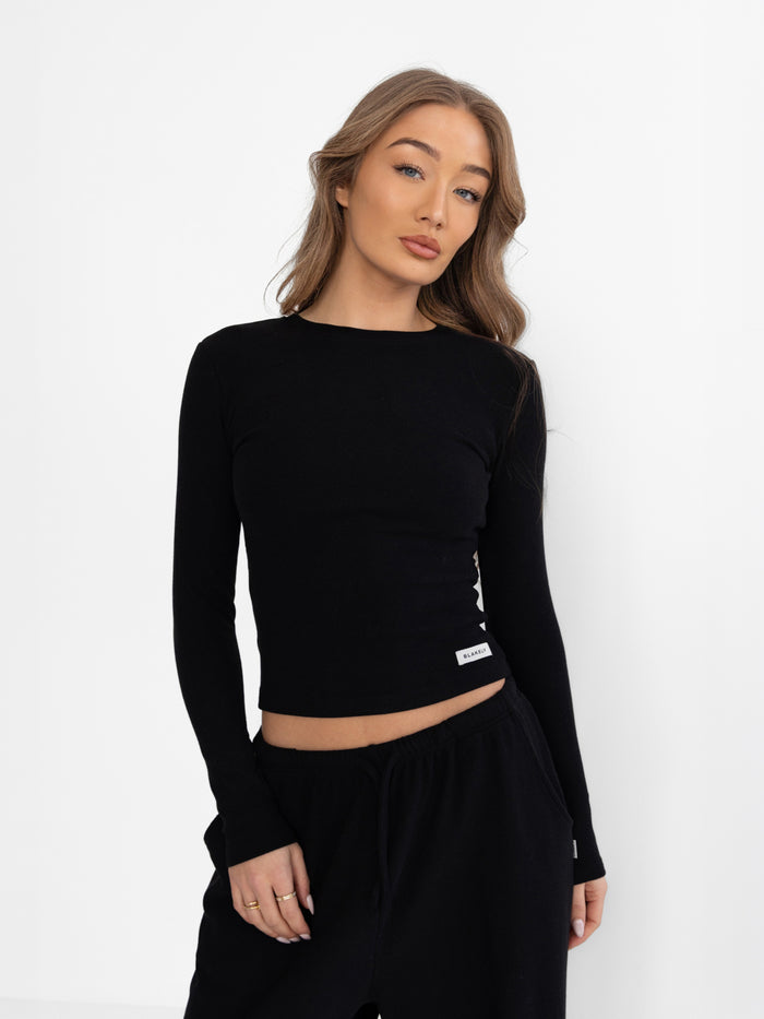 Ebony Long Sleeve Top - Black