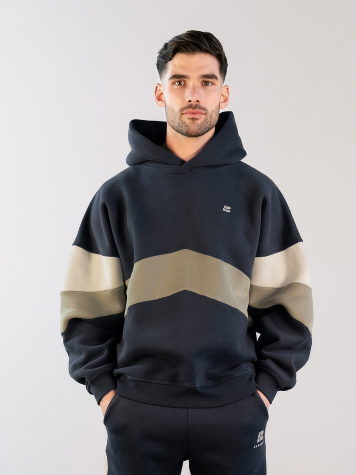 Panel Relaxed Hoodie - True Navy