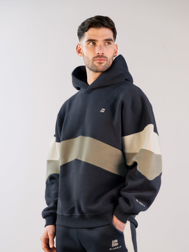 Panel Relaxed Hoodie - True Navy