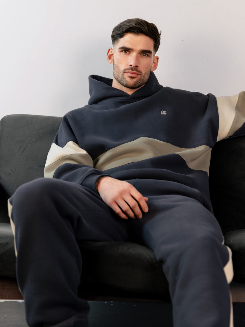 Panel Relaxed Hoodie - True Navy