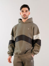 Panel Relaxed Hoodie - Safari Green