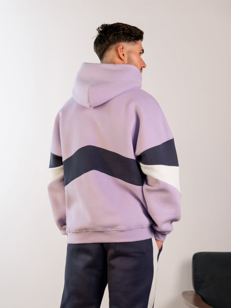 Panel Relaxed Hoodie - Violet