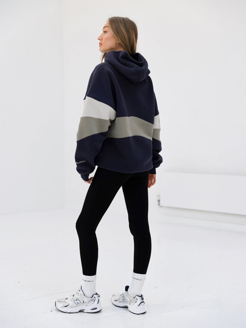 Panel Oversized Hoodie - True Navy