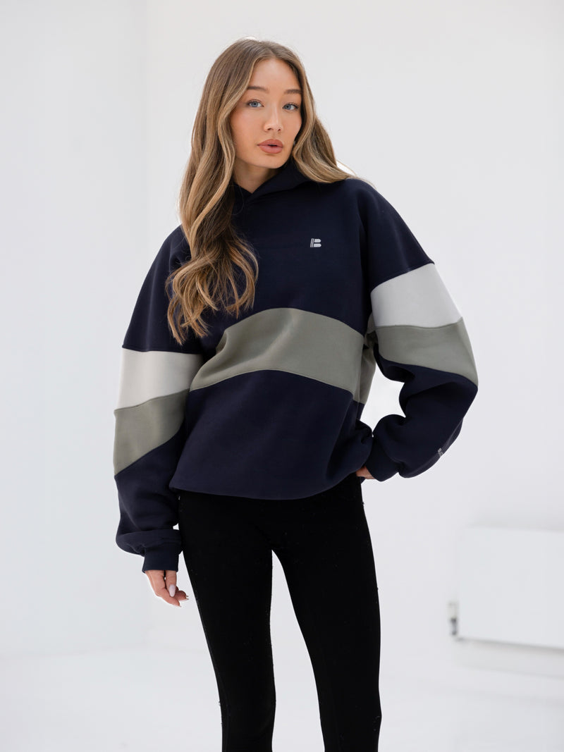 Panel Oversized Hoodie - True Navy