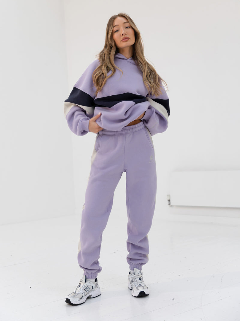 Panel Oversized Hoodie - Violet