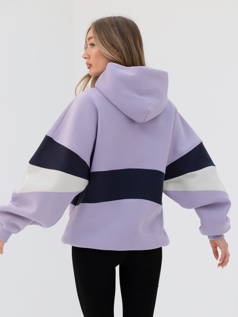 Panel Oversized Hoodie - Violet