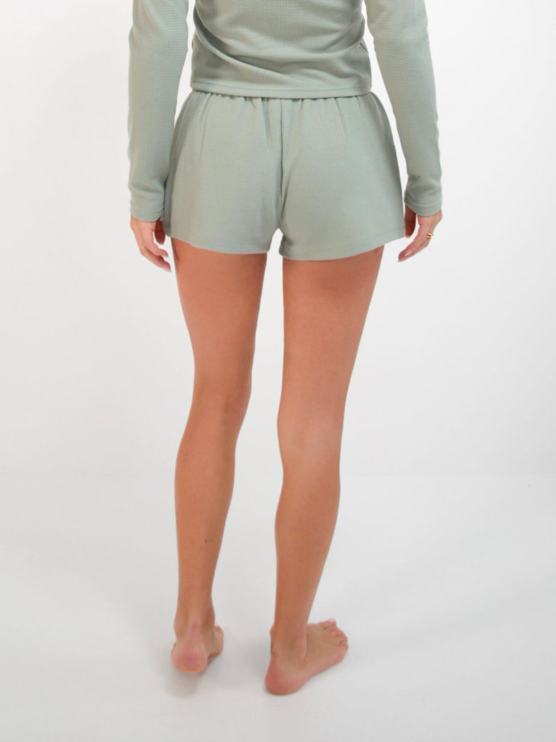 Soft Waffle Shorts - Sage Green