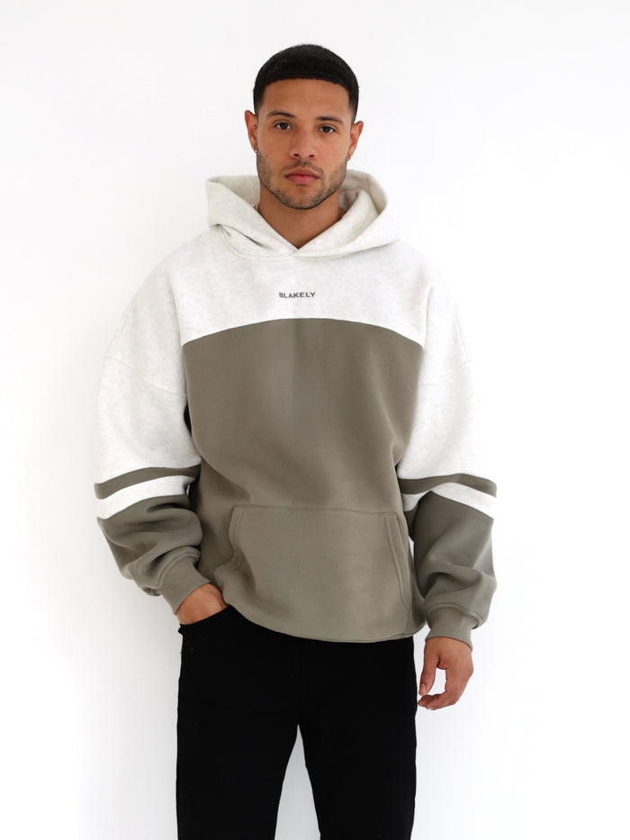 Curved Panel Relaxed Hoodie - Safari Green