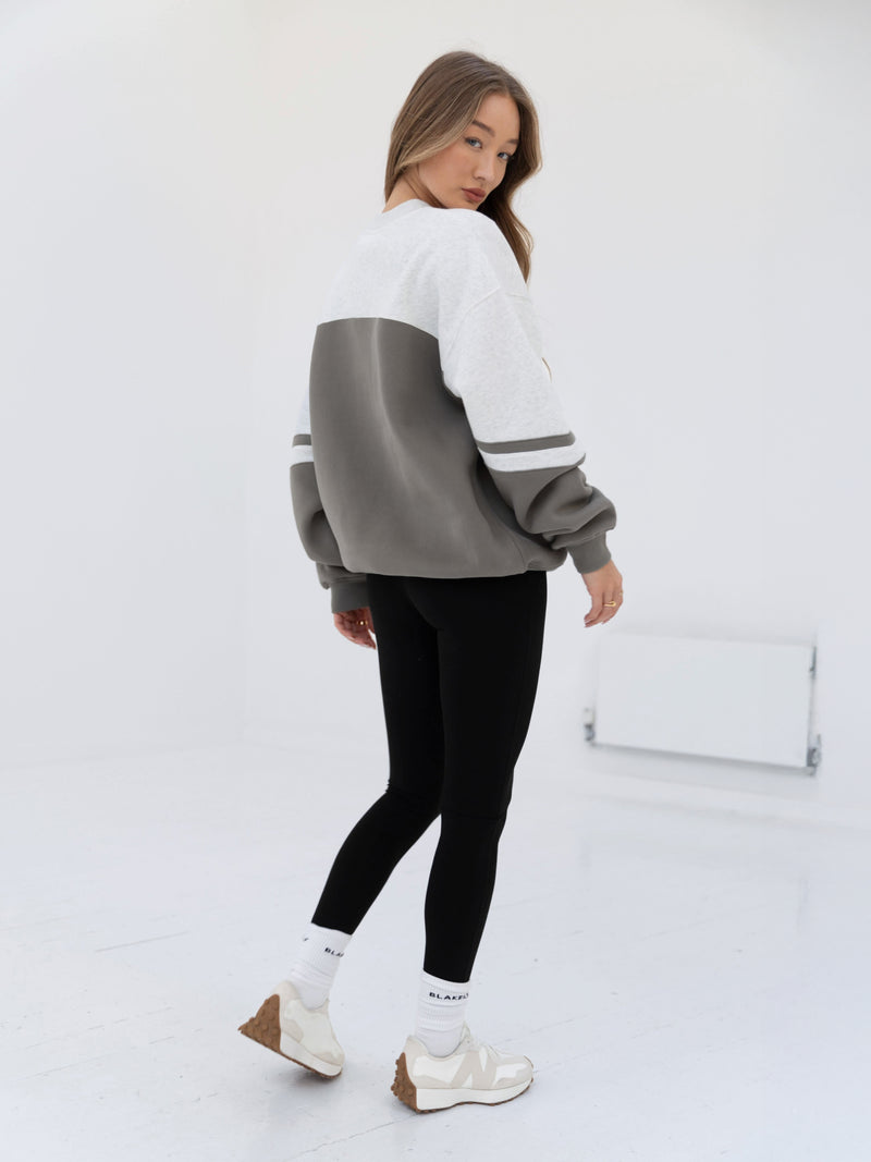 Curved Panel Oversized Sweater - Safari Green