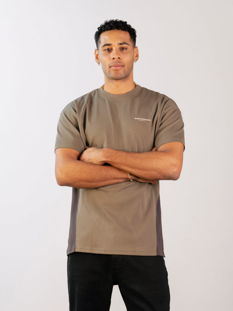 Panel Relaxed T-Shirt - Safari Green