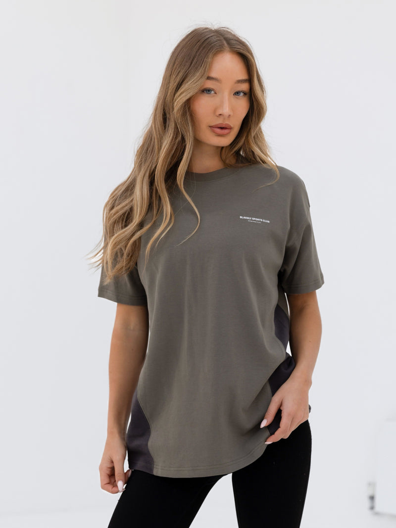 Panel Oversized T-Shirt - Safari Green