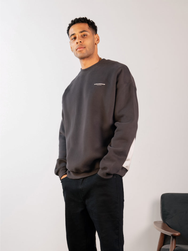 Panel Relaxed Sweater - Graphite