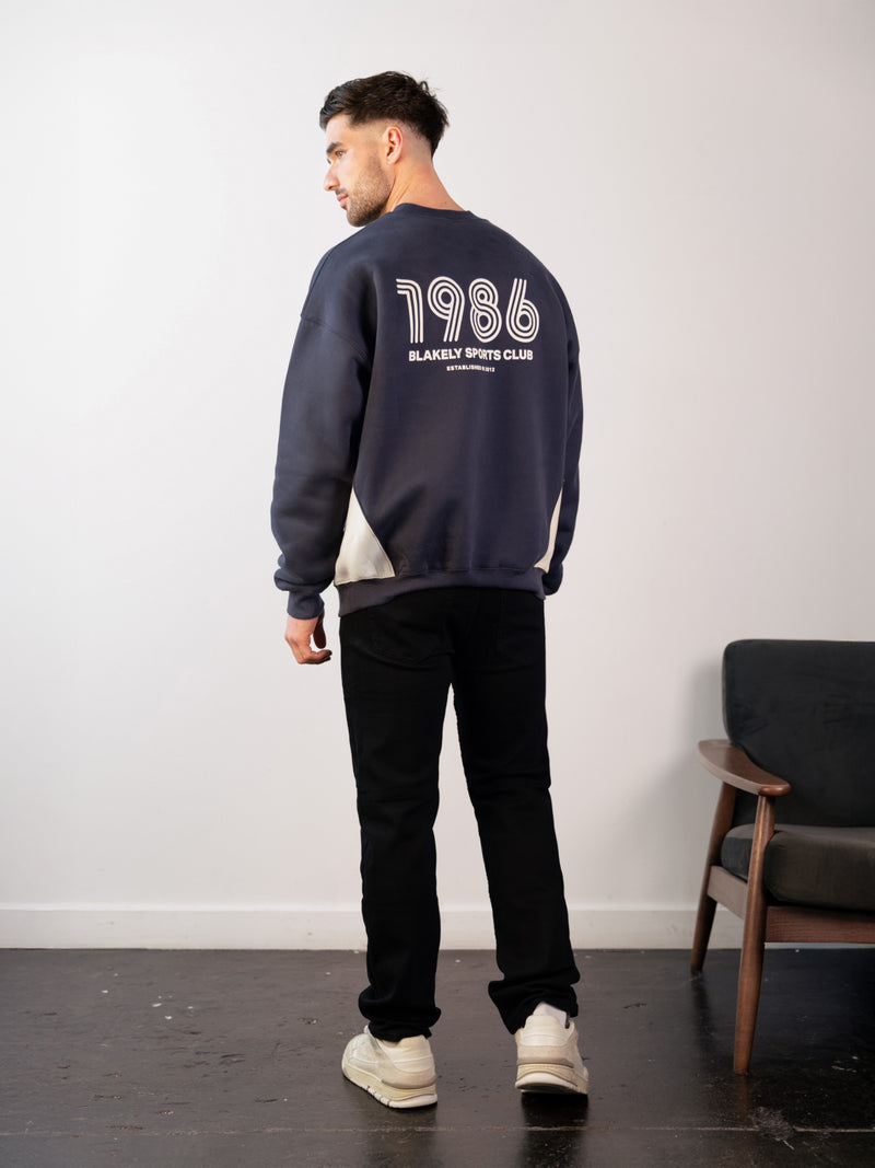 Panel Relaxed Sweater - True Navy