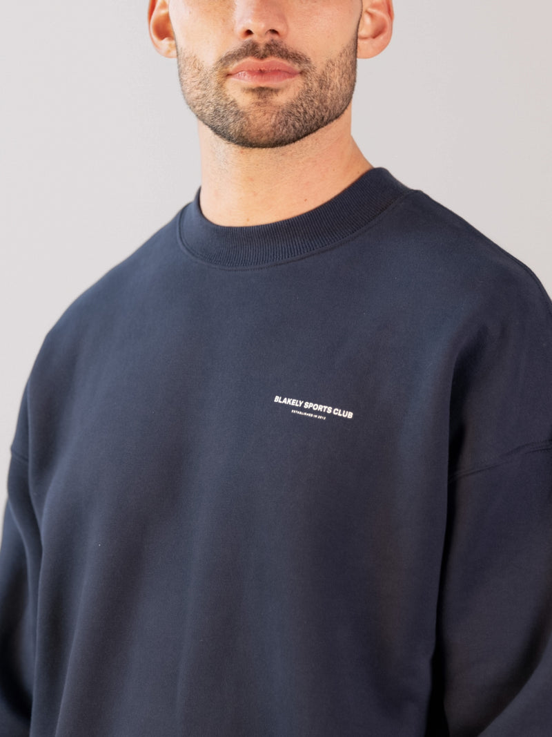 Panel Relaxed Sweater - True Navy