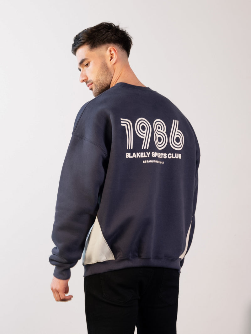 Panel Relaxed Sweater - True Navy