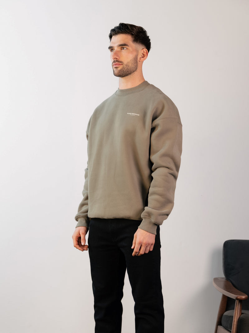 Panel Relaxed Sweater - Safari Green