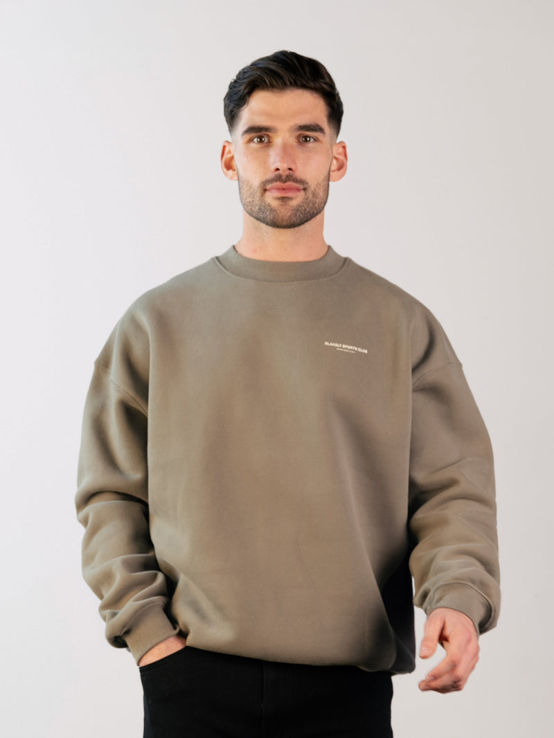 Panel Relaxed Sweater - Safari Green