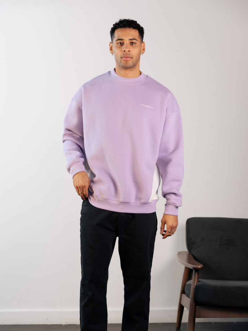 Panel Relaxed Sweater - Violet