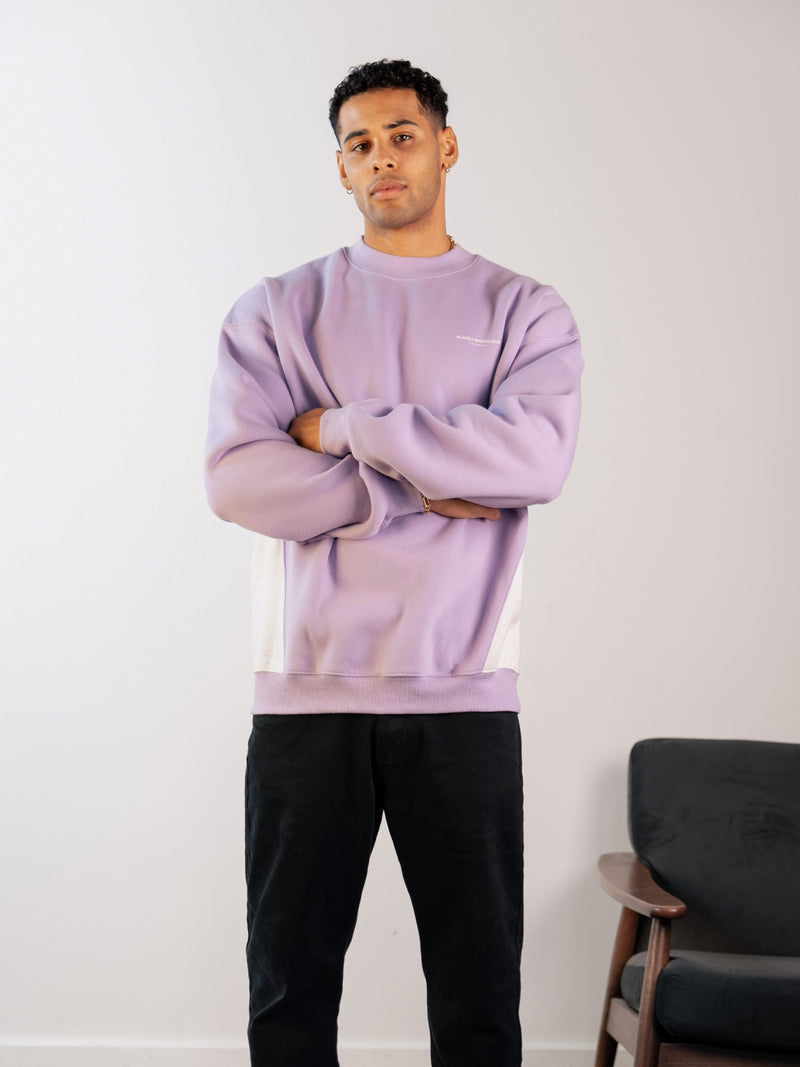 Panel Relaxed Sweater - Violet