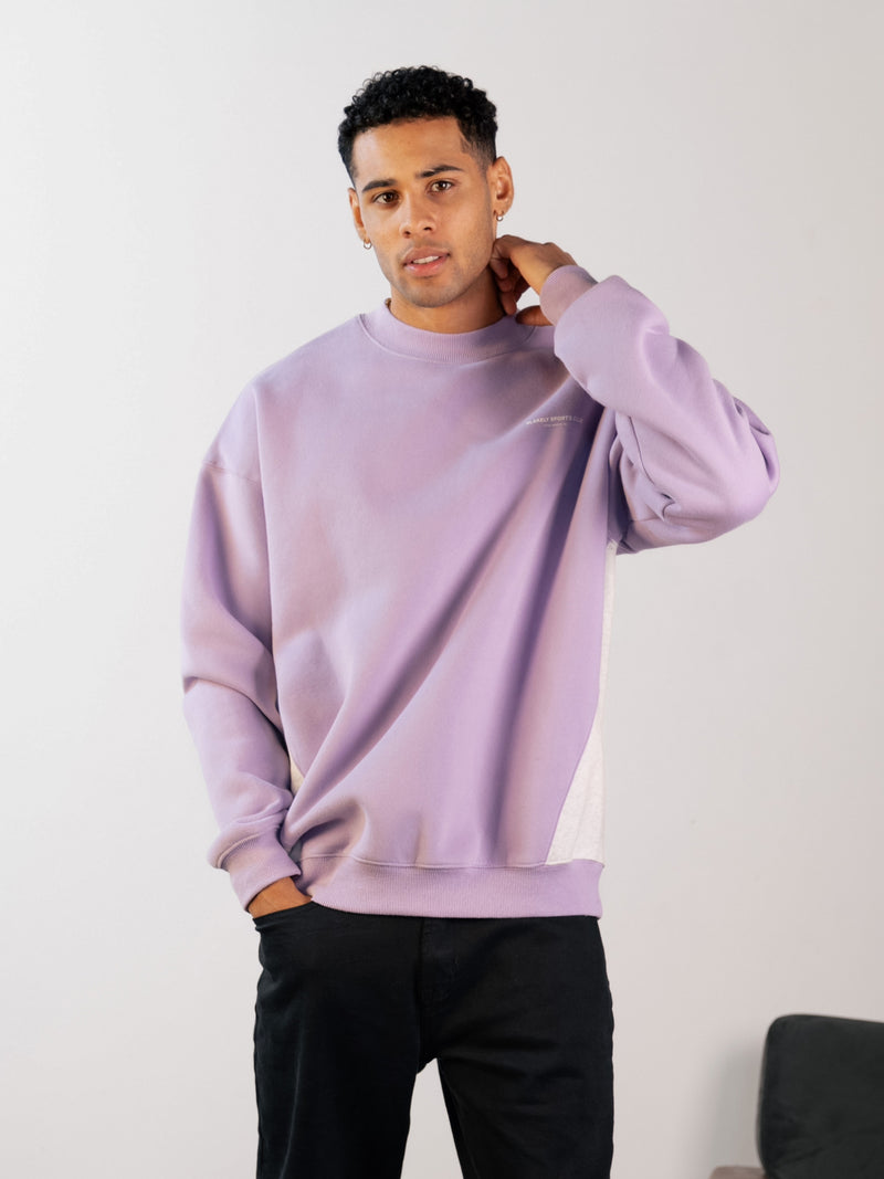 Panel Relaxed Sweater - Violet