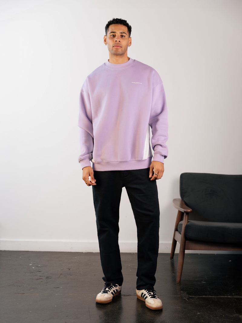 Panel Relaxed Sweater - Violet