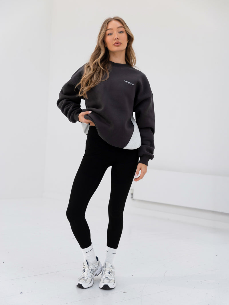 Panel Oversized Sweater - Graphite