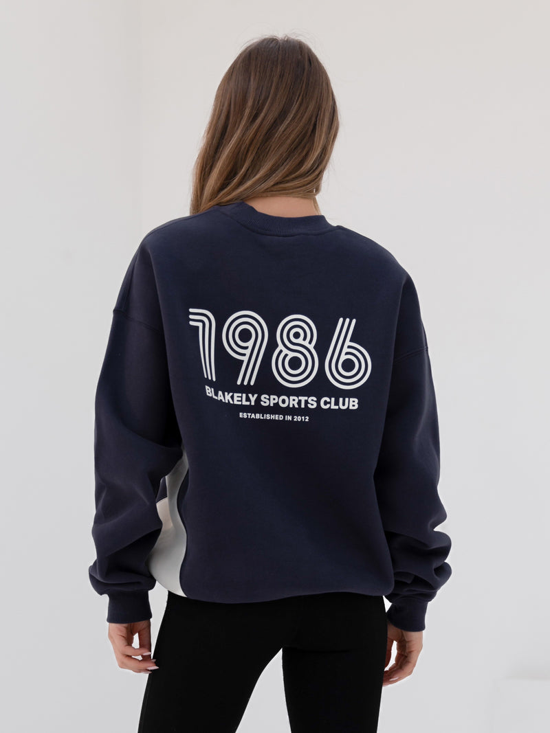 Panel Oversized Sweater - True Navy