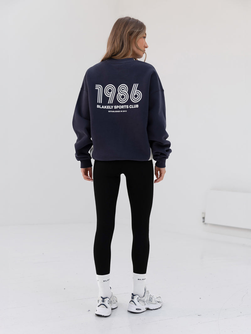 Panel Oversized Sweater - True Navy