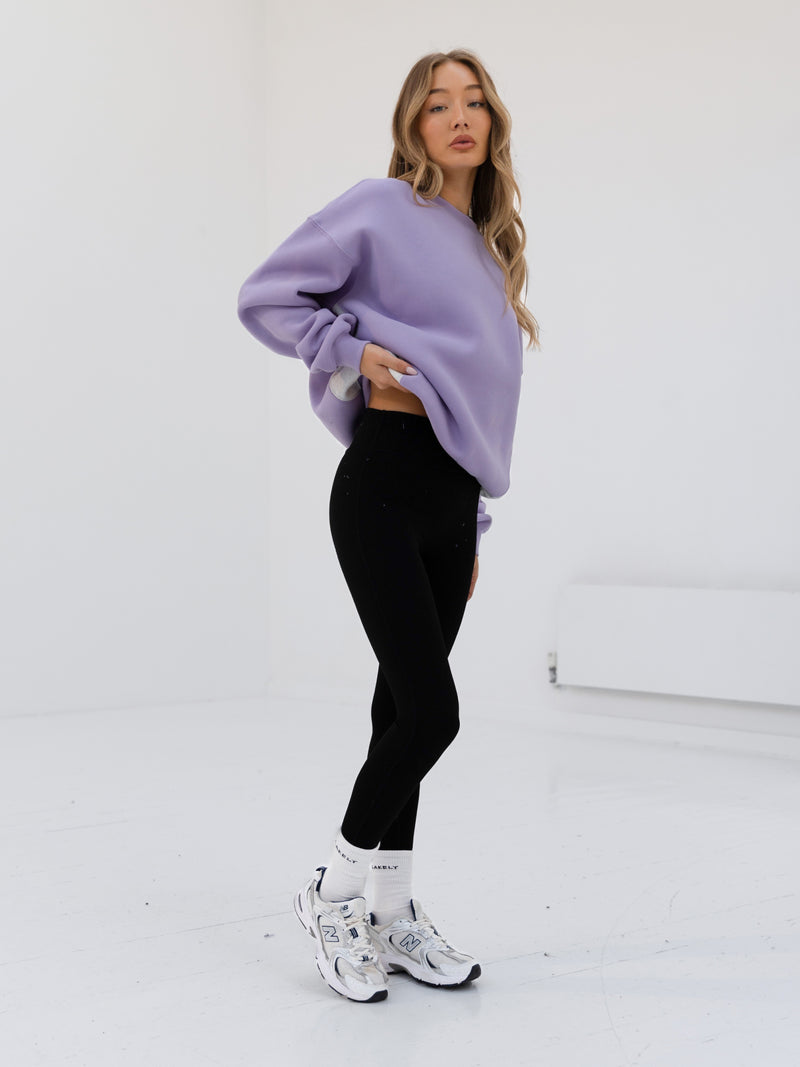 Panel Oversized Sweater - Violet