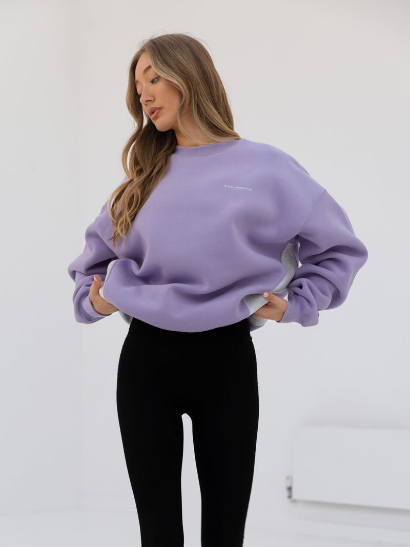 Panel Oversized Sweater - Violet