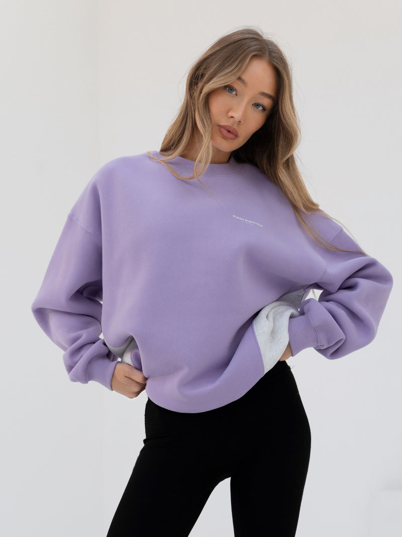 Panel Oversized Sweater - Violet