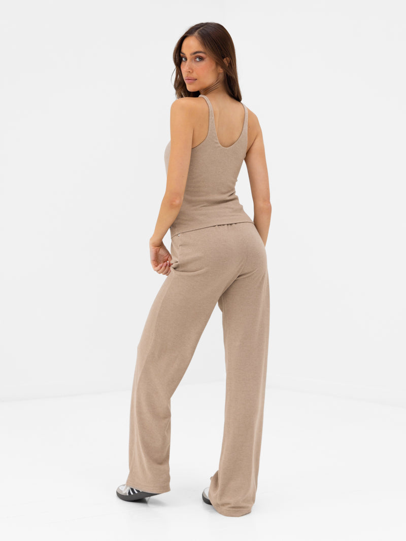 Nellie Vest Top - Marl Beige