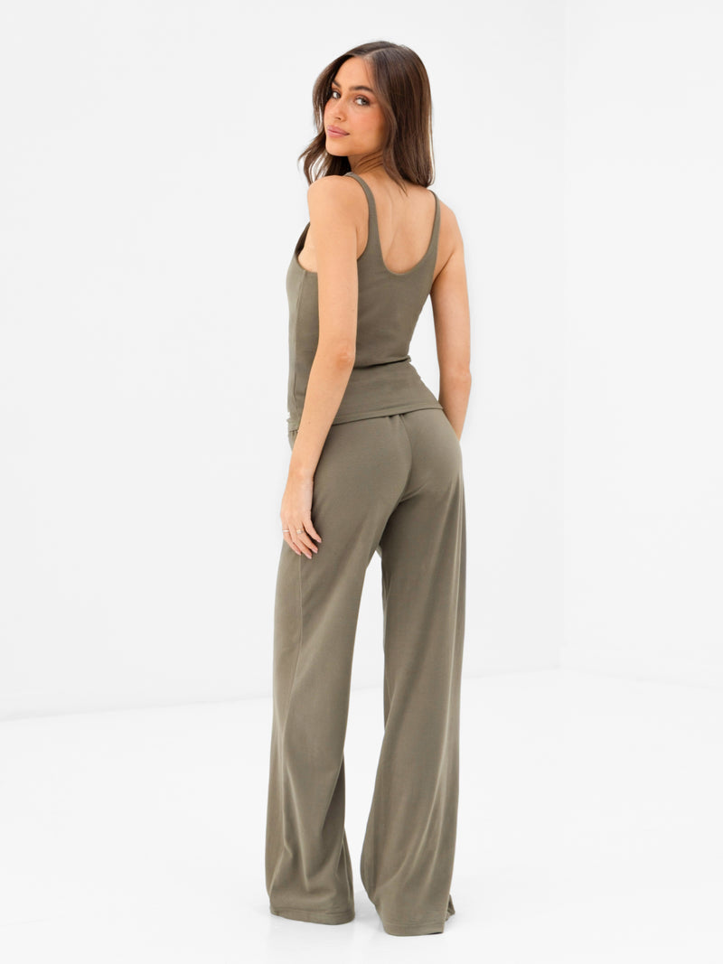 Nellie Vest Top - Moss Green