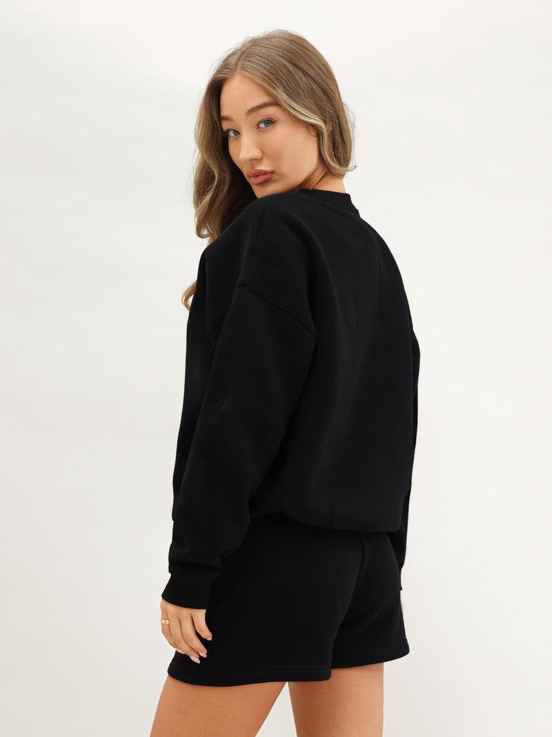 Blakely Basic Oversized Sweater - Black