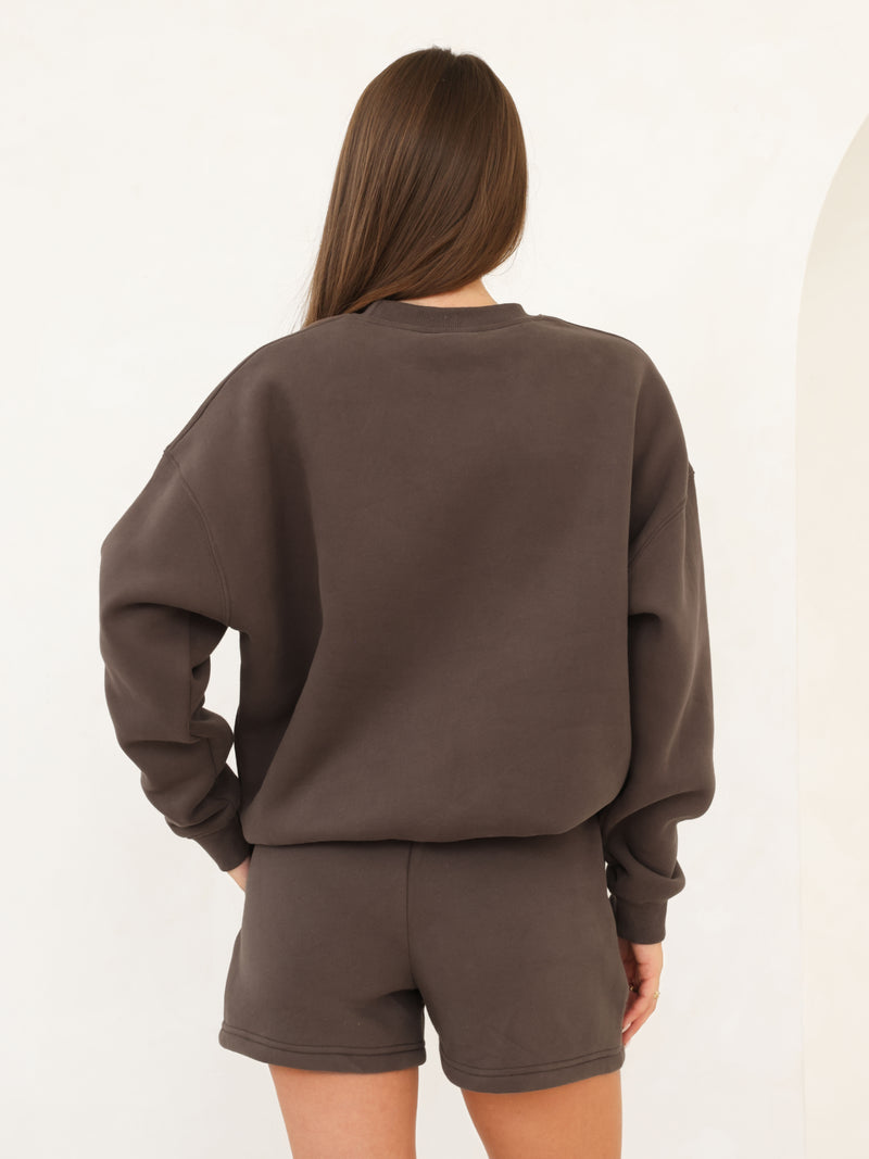 Blakely Basic Oversized Sweater - Cocoa Brown