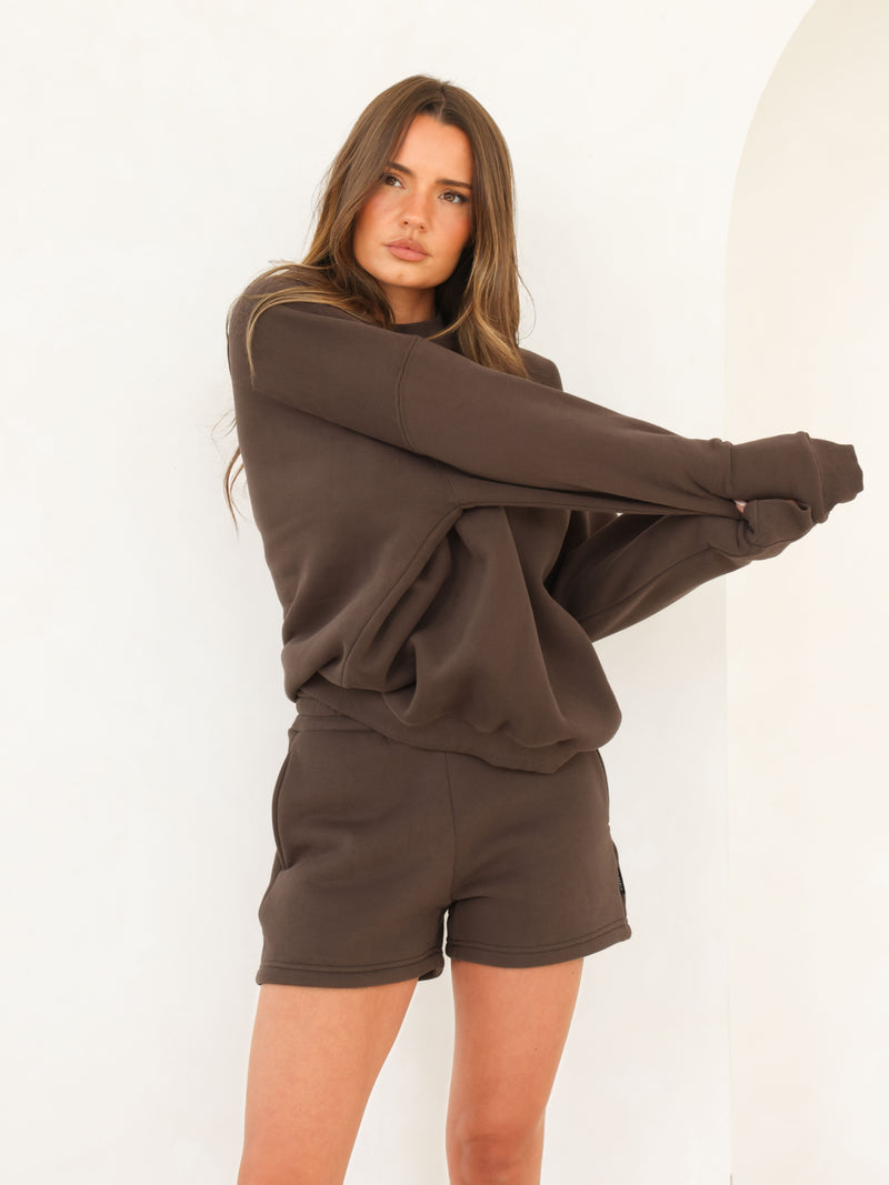 Blakely Basic Oversized Sweater - Cocoa Brown
