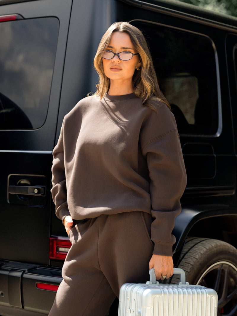 Blakely Basic Oversized Sweater - Cocoa Brown