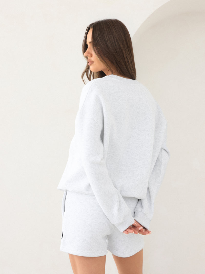 Blakely Basic Oversized Sweater - Marl White