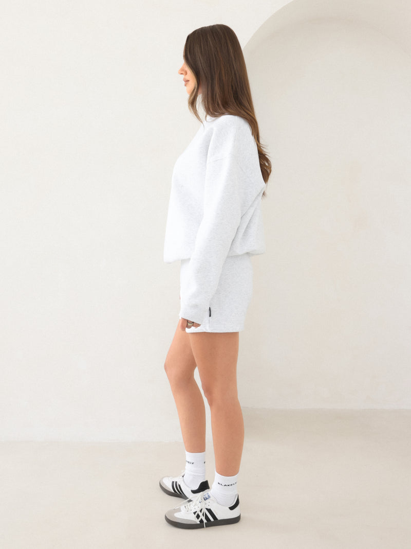 Blakely Basic Oversized Sweater - Marl White
