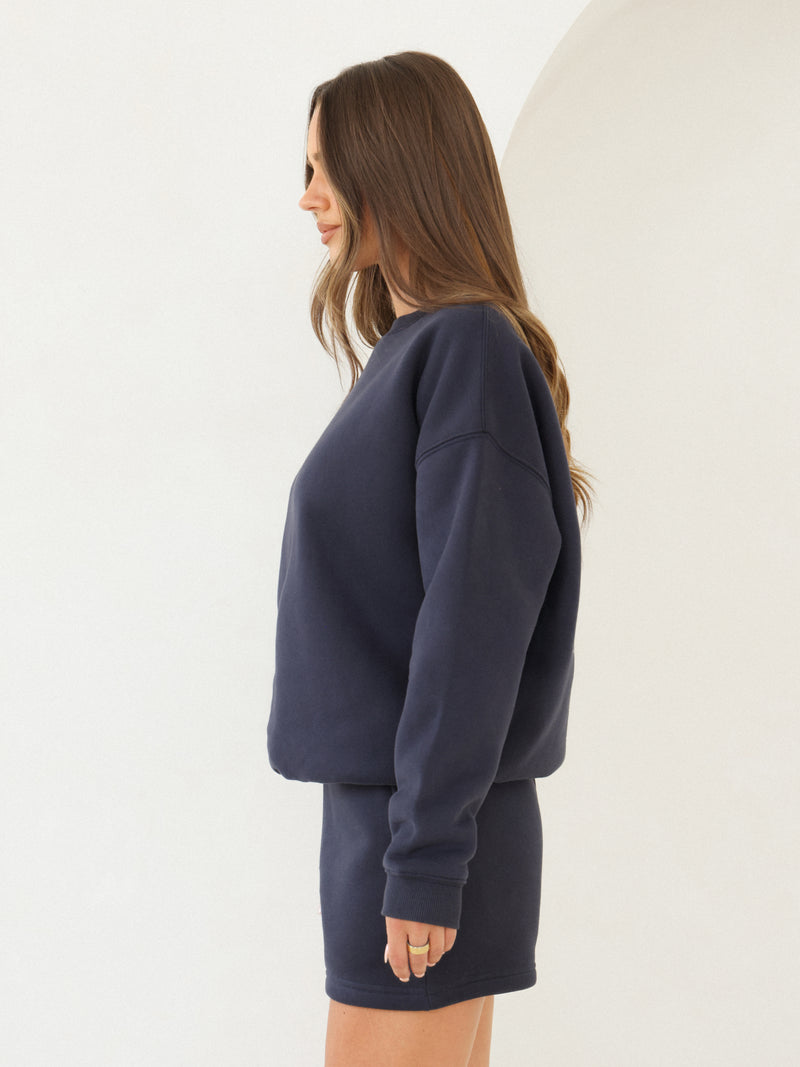 Blakely Basic Oversized Sweater - True Navy