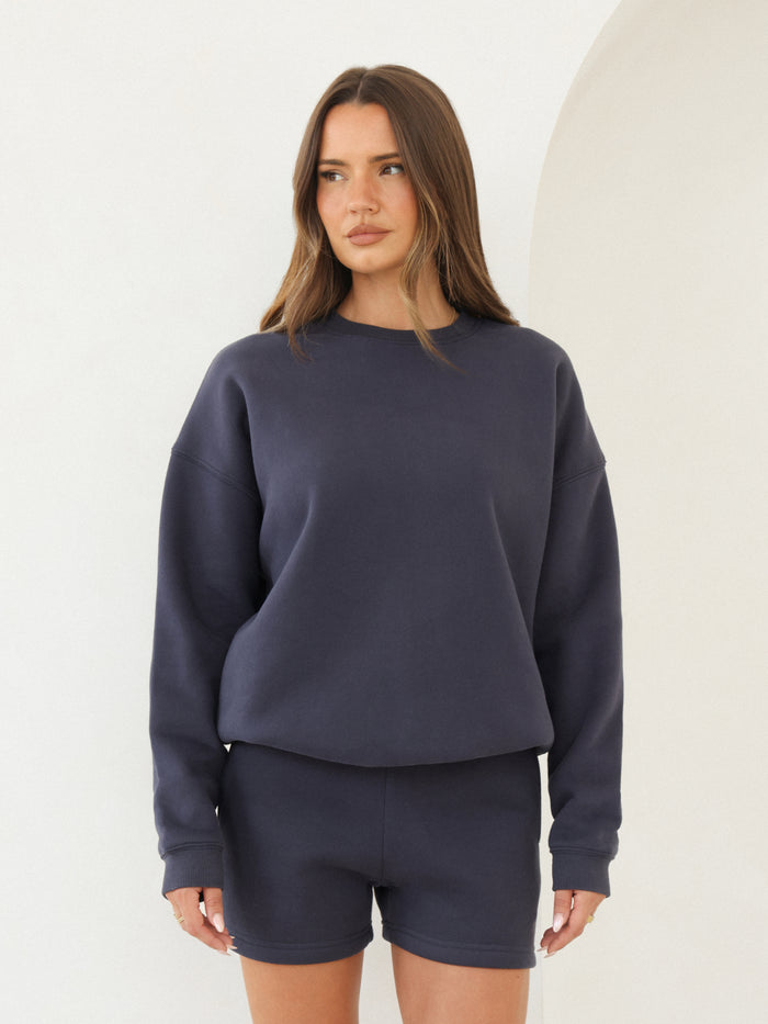 Blakely Basic Oversized Sweater - True Navy