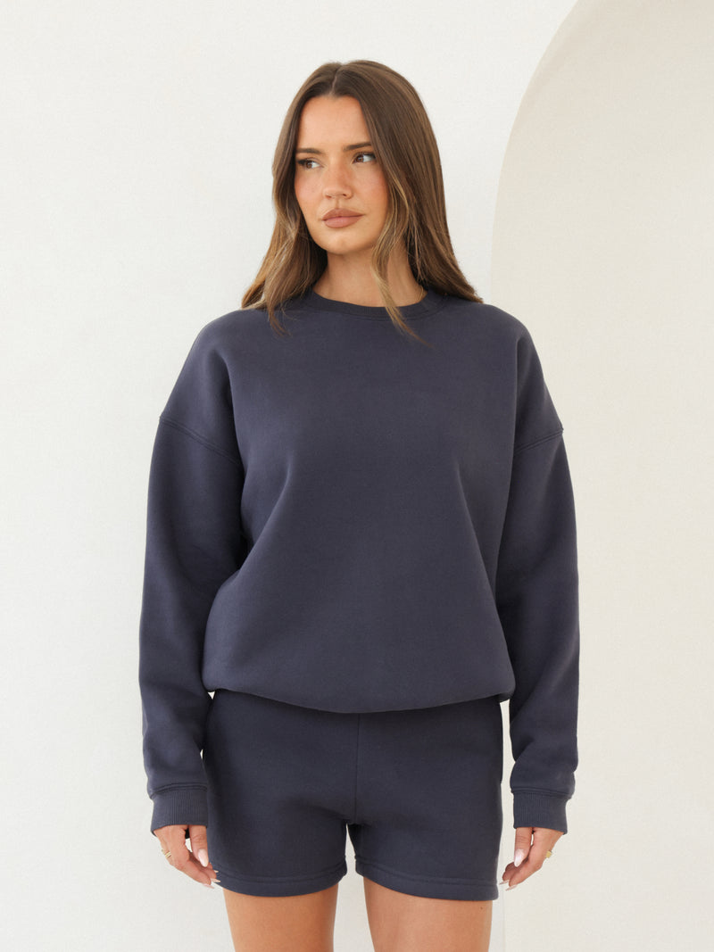 Blakely Basic Oversized Sweater - True Navy