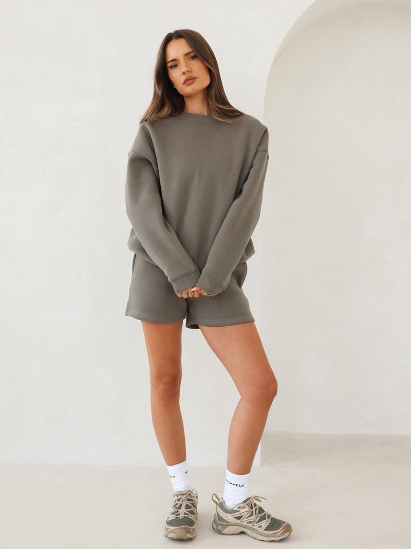 Blakely Basic Oversized Sweater - Safari Green