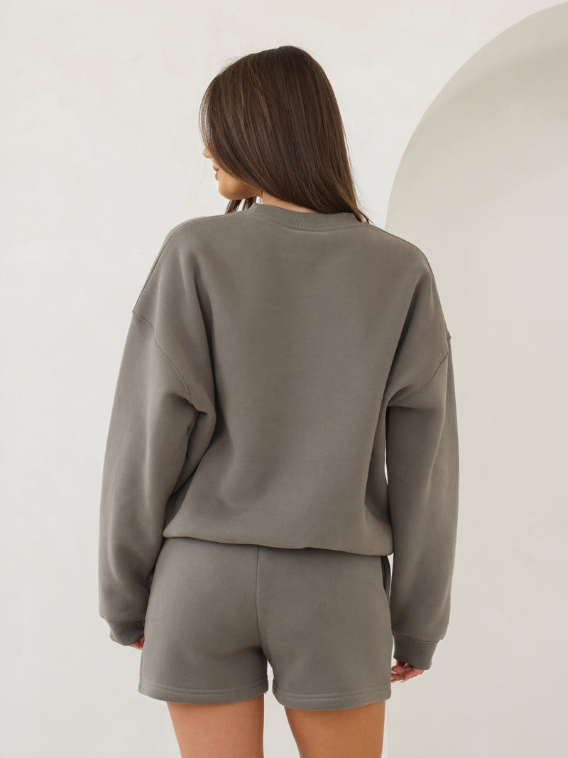 Blakely Basic Oversized Sweater - Safari Green